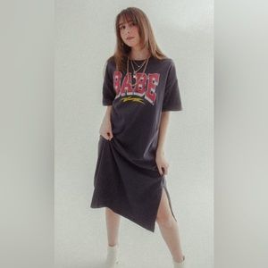 “Babe” graphic T shirt dress